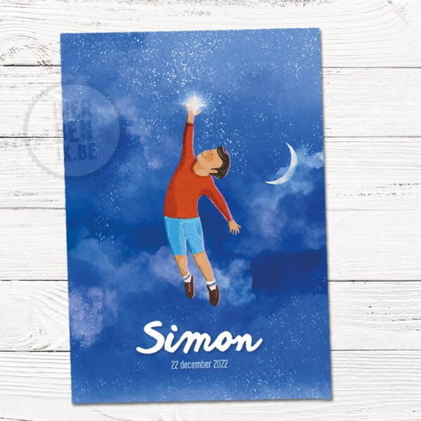 Geboortekaartje sterren jongen 'Simon'