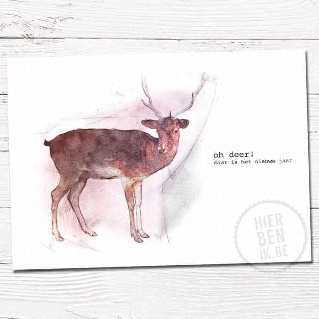 Leuke kerstkaarten | hert | Indie | foto | tekenen | dieren | gezin | grafisch | design | xmas | cards