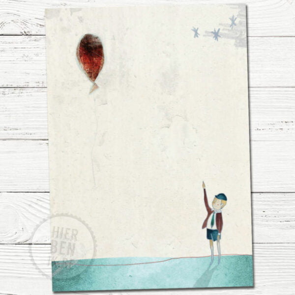 geboortekaartje jongen met ballon | tekening | scandinavisch | babykaartje